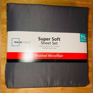 BNWT Mainstays Super Soft Brushed Microfiber Sheet Set - Charcoal Grey